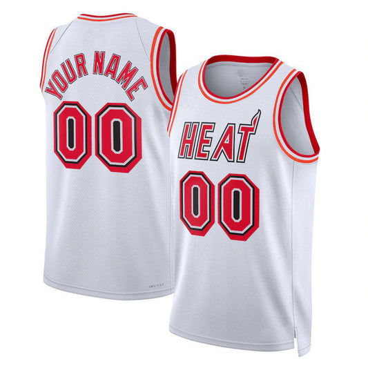 Custom M.Heat Unisex 2022-23 Swingman Jersey Classic Edition White Stitched Basketball Jersey