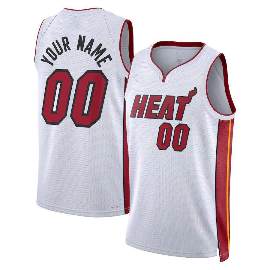 Custom M.Heat Unisex 2022-23 Swingman Jersey Classic Edition White Stitched Basketball Jersey