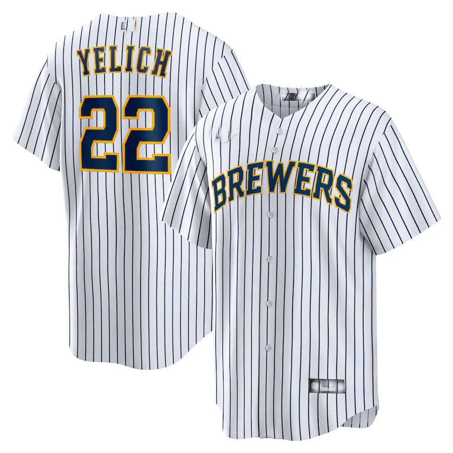 Milwaukee Brewers #22 Christian Yelich White Alternate Replica Player Jersey Baseball Jerseys