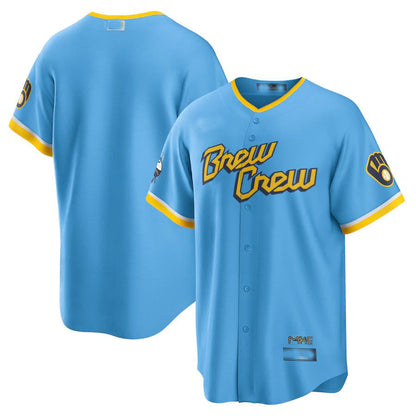 Milwaukee Brewers Powder Blue 2022 City Connect Replica Team Jersey Baseball Jerseys