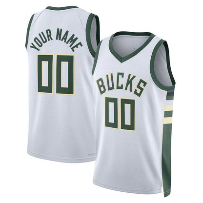 Custom M.Bucks Unisex 2022-23 Swingman Jersey White Association Edition Stitched Basketball Jersey