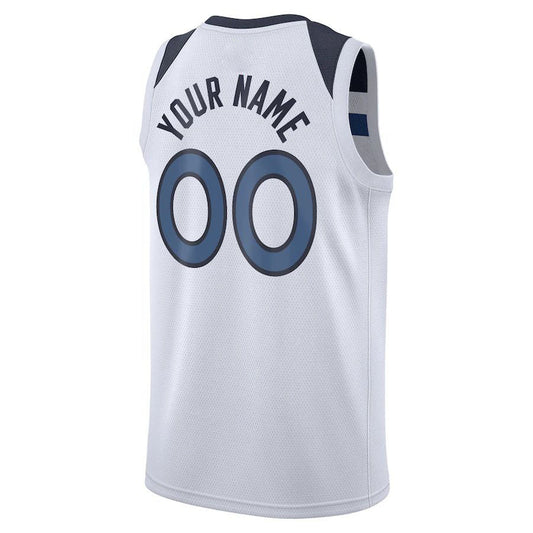 Custom M.Timberwolves 2020-21 Swingman Jersey Association Edition White Stitched Basketball Jersey