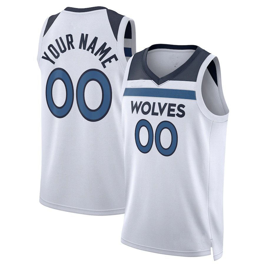 Custom M.Timberwolves Unisex 2022-23 Swingman White Stitched Basketball Jersey