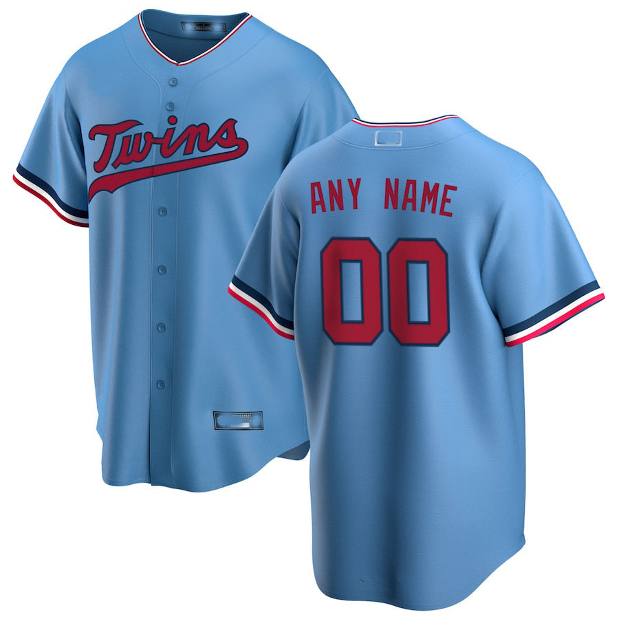 Baseball Jerseys Custom Minnesota Twins Light Blue Alternate Replica Custom Jersey