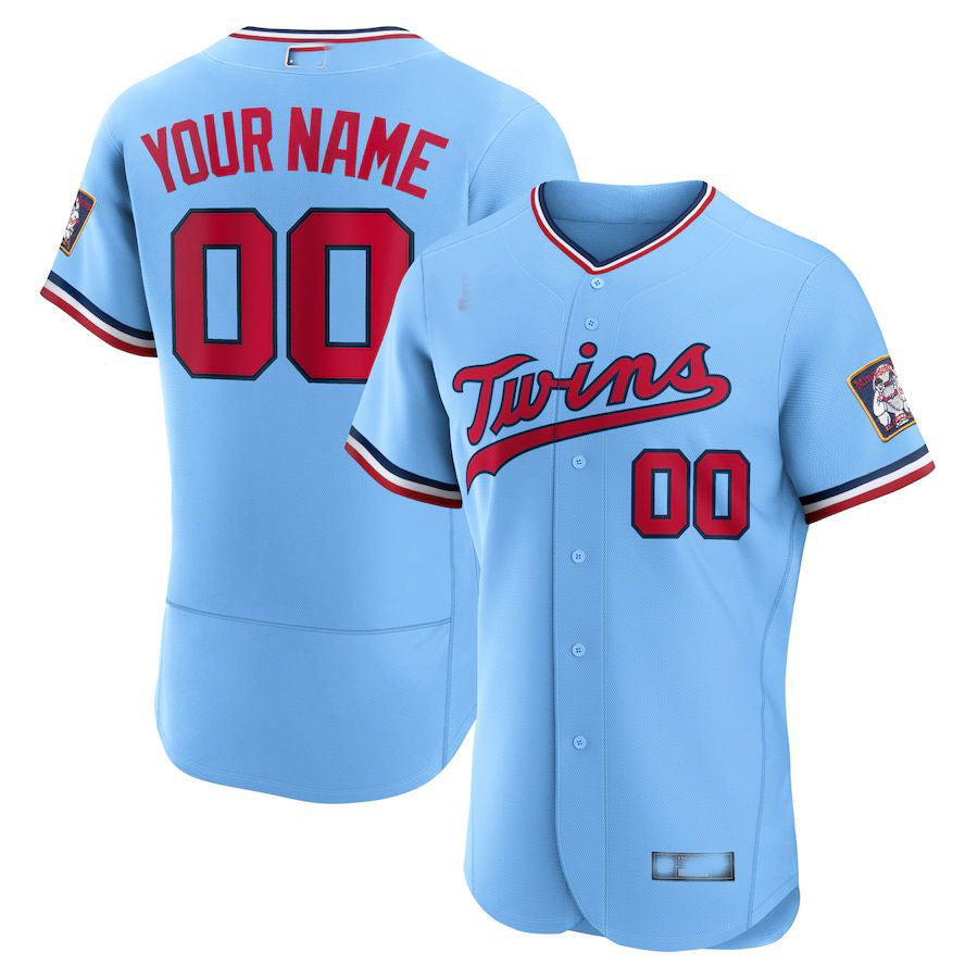 Baseball Jerseys Custom Minnesota Twins Powder Blue Alternate Authentic Custom Patch Jersey