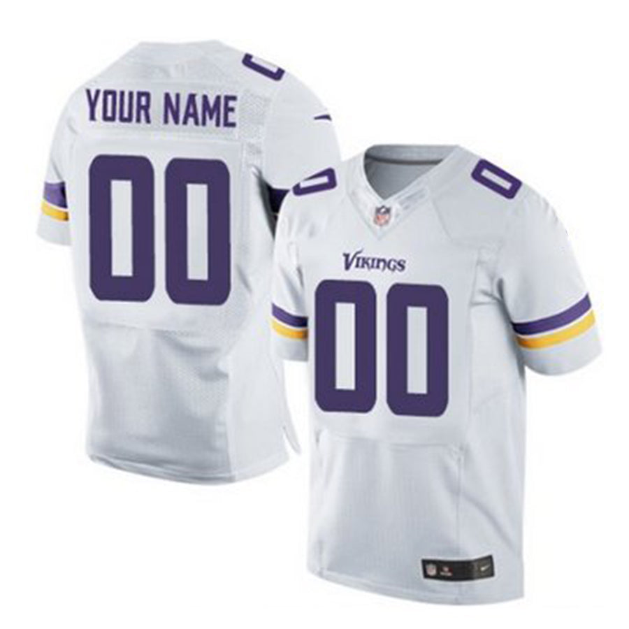 Custom MN.Vikings Elite White Jersey Stitched Jerseys Football Jerseys