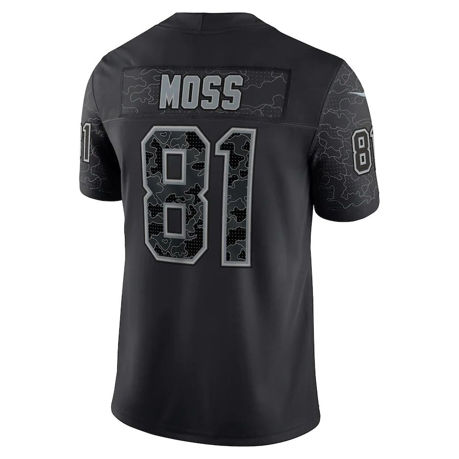 NE.Patriots #81 Randy Moss Black Retired Player RFLCTV Limited Jersey Stitched American Football Jerseys