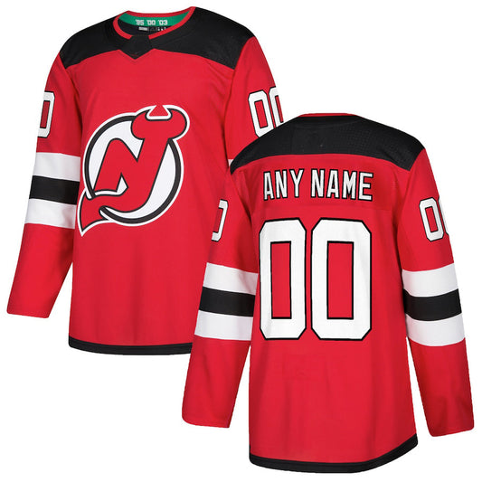 Custom NJ.Devils Authentic  Jersey Red Stitched American Hockey Jerseys