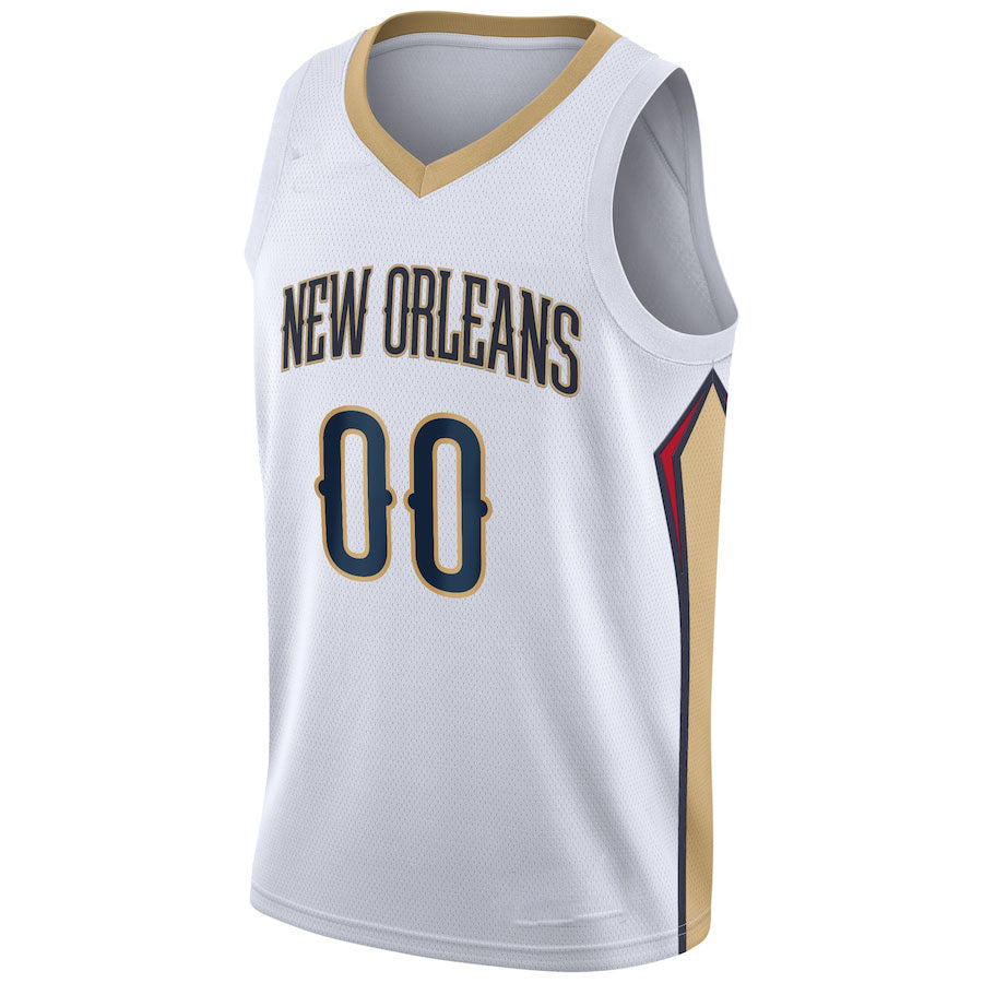 Custom NO.Pelicans Swingman Jersey Association Edition White Stitched Basketball Jersey