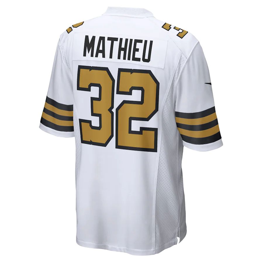 NO.Saints #32 Tyrann Mathieu White Player Game Jersey Stitched American Football Jerseys