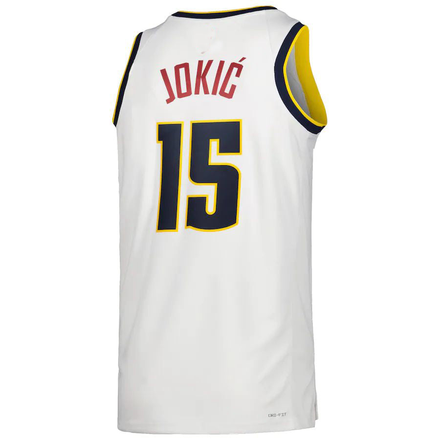 D.Nuggets #15 Nikola Jokic Unisex 2022-23 Swingman Jersey Association Edition White Stitched American Basketball Jersey