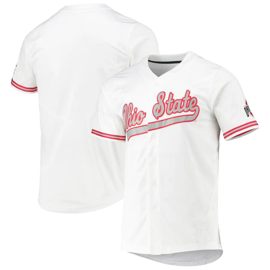 O.State Buckeyes Replica Baseball Jersey White Stitched American College Jerseys