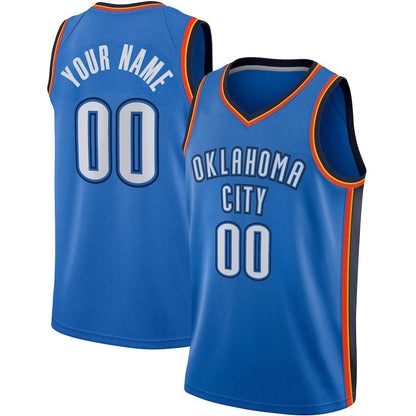 Custom OC.Thunder Swingman Jersey Blue Icon Edition Stitched Basketball Jersey