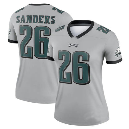 P.Eagles #26 Miles Sanders Silver Inverted Legend Jersey Stitched American Football Jerseys