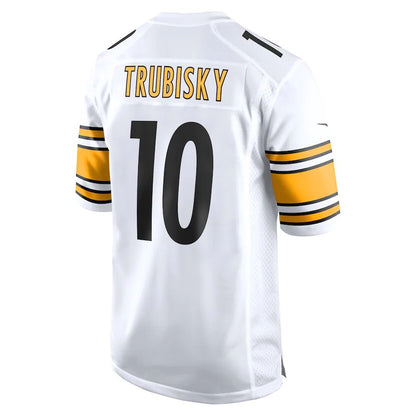 P.Steelers #10 Mitchell Trubisky  White Game Player Jersey Stitched American Football Jerseys