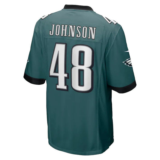 P.Eagles #48 Patrick Johnson Midnight Green Game Player Jersey Stitched American Football Jerseys