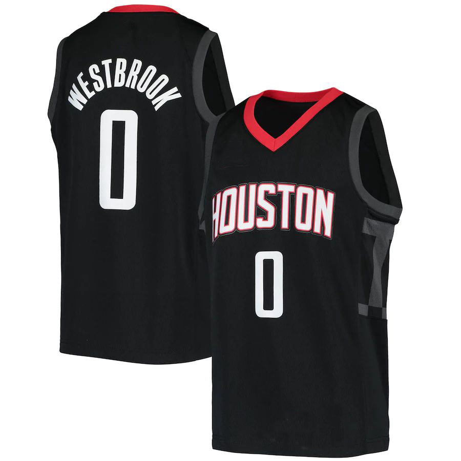 H.Rockets #0 Russell Westbrook 2020-21 Swingman Player Jersey Black Statement Edition Stitched American Basketball Jersey