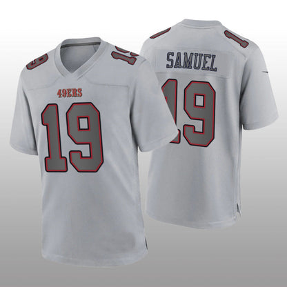 SF.49ers #19 Deebo Samuel Gray Atmosphere Game Jersey Stitched American Football Jersey