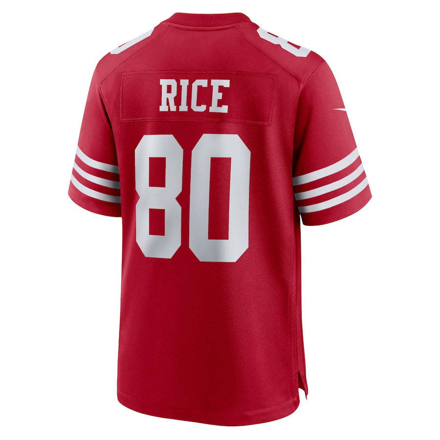 SF.49ers #80 Jerry Rice Scarlet Retired Alternate Game Jersey Stitched American Football Jersey