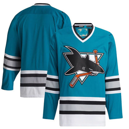 SJ.Sharks Team Classics Authentic Blank Jersey  Teal Stitched American Hockey Jerseys