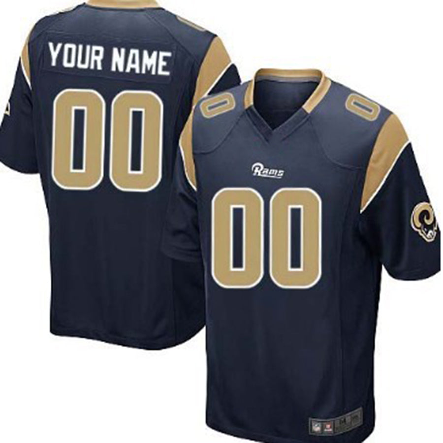 Custom LA.Rams Navy Blue Game Jersey American Stitched Jersey Football Jerseys