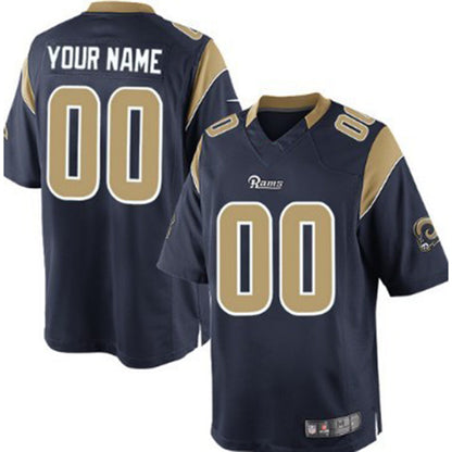 Custom LA.Rams Navy Blue Limited Jersey American Stitched Jersey Football Jerseys