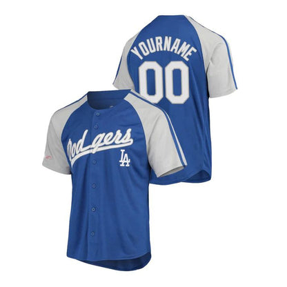 Baseball Jerseys Custom Los Angeles Dodgers Stitched Button Down Raglan Jersey