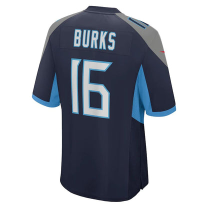 T.Titans #16 Treylon Burks Navy 2022 Draft First Round Pick Game Jersey Stitched American Football Jerseys