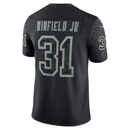 TB.Buccaneers #31 Antoine Winfield Jr.  Black RFLCTV Limited Jersey Stitched American Football Jerseys