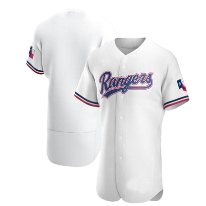 Texas Rangers White Home Authentic Team Logo Jersey Baseball Jerseys