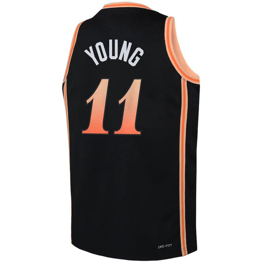 A.Hawks #11 Trae Young 2022-23 Swingman Jersey City Edition Black Stitched American Basketball Jersey