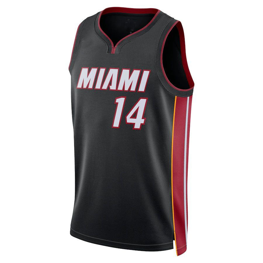 M.Heat #14 Tyler Herro  Unisex 2022-23 Swingman Jersey Black Icon Edition Stitched American Basketball Jersey