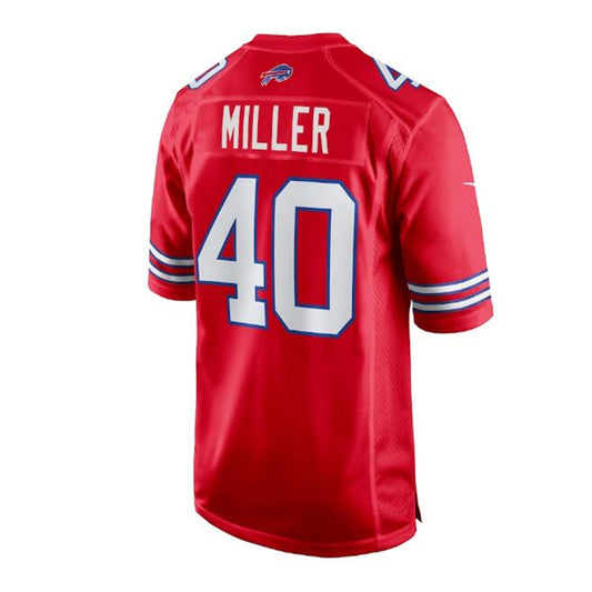 B.Bills #40 Von Miller Alternate Game Jersey - Red American Stitched Football Jerseys