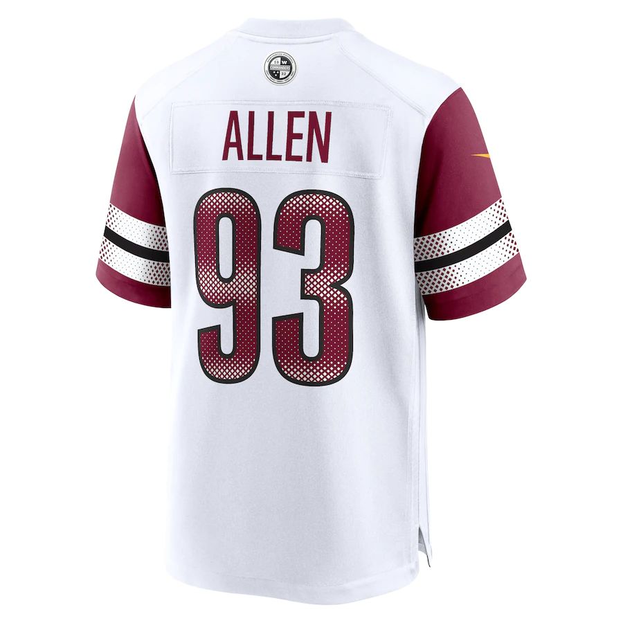 W.Commanders #93 Jonathan Allen  White Game Jersey Stitched American Football Jerseys