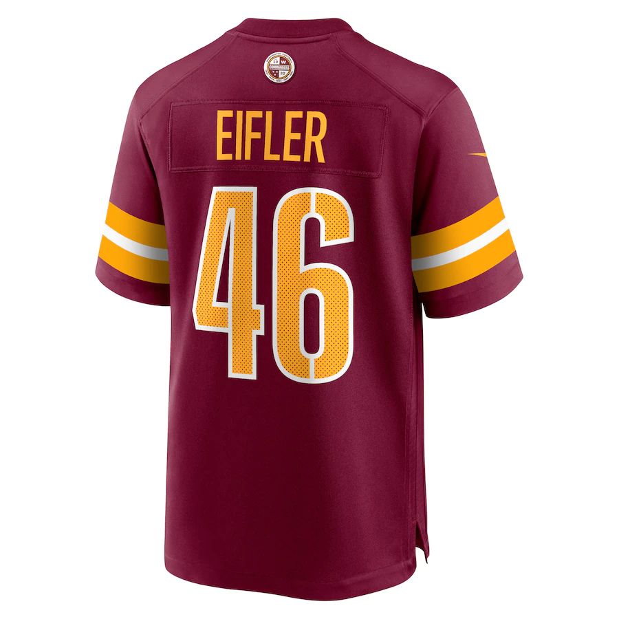 W.Commanders #46 Milo Eifler Burgundy Game Player Jersey Stitched American Football Jerseys