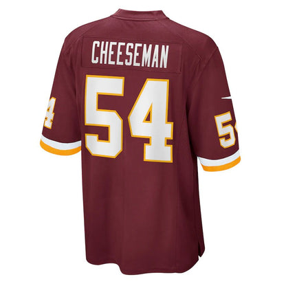 W.Football Team #54 Camaron Cheeseman Burgundy Game Jersey Stitched American Football Jerseys