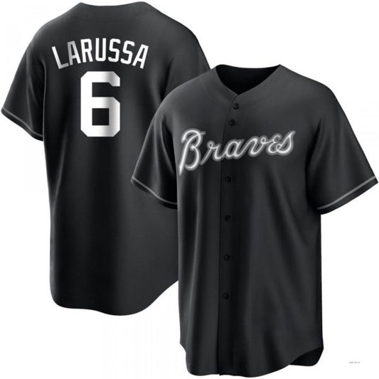 Atlanta Braves #6 Tony Larussa White Black Jersey Stitches Baseball Jerseys