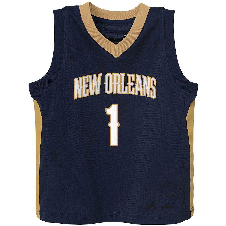 NO.Pelicans #1 Zion Williamson Pelicans Toddler Replica Jersey  Icon Edition Navy Stitched American Basketball Jersey